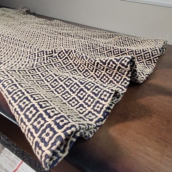 Loft Tan and Navy Geometric Flared Hem short Sleeve Dress Size 2 - Picture 12 of 16